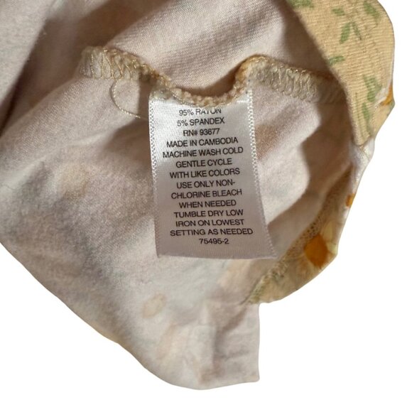 Arizona Jeans Floral Daisies Yellow + White T-Shirt Dress Women's XL - Picture 4 of 4